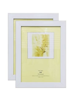 Decorhills DECORHILLS A4 Certificate and Picture Wood Grain Glass Frame - Wall Mount & Tabletop Display, White, 25x34cm, Pack of 2 - Elegant for Diplomas, Awards, and Family Photos  - Image 1