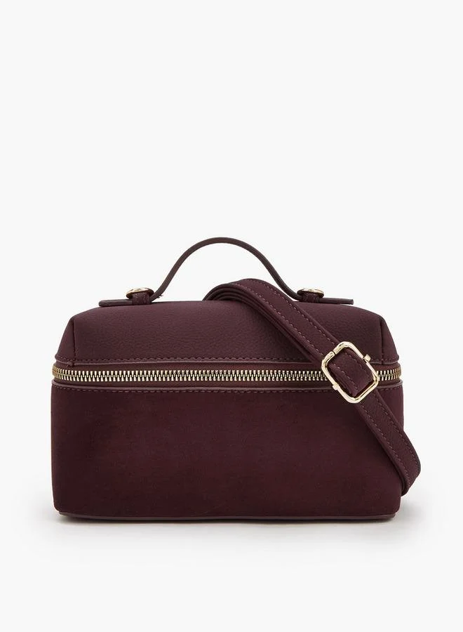 Solid Crossbody Bag With Detachable Strap