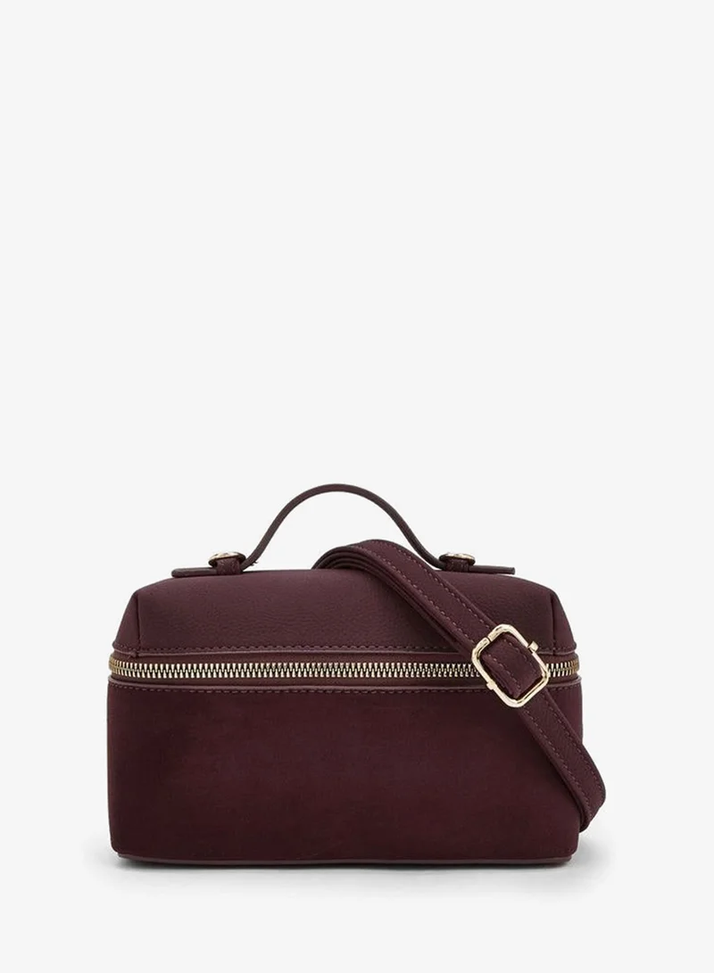 Solid Crossbody Bag With Detachable Strap