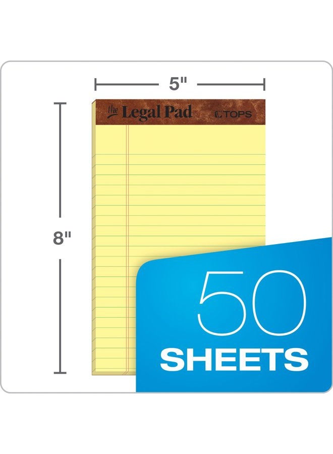 TOPS 5 x 8 Legal Pads, 12 Pack, The Legal Pad Brand, Narrow Ruled, Yellow Paper, 50 Sheets Per Writing Pad, Made in the USA (7501) - Image 2