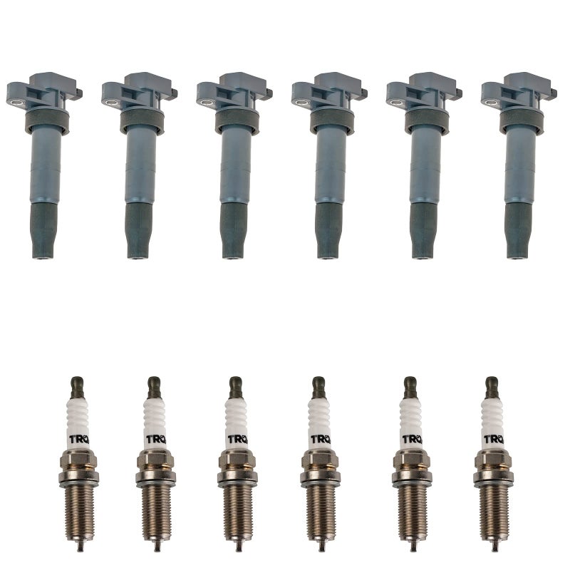 TRQ Ignition Kit Ignition Coil Spark Plugs Compatible with 2009 Hyundai Genesis Kia Borrego