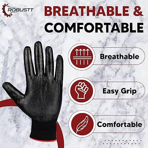 Robustt Nylon Nitrile Coated Industrial Safety Hand Gloves(Pack of 20) Anti-Cut | Cut Resistant | Heat Resistant | Industrial Use | for Finger and Hand Protection. - Image 5