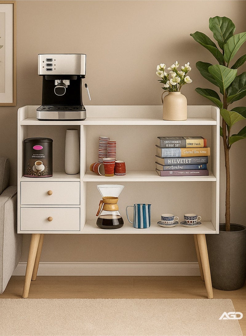 AGD Modern Buffet Sideboard with 2 Storage Drawers White - Image 3