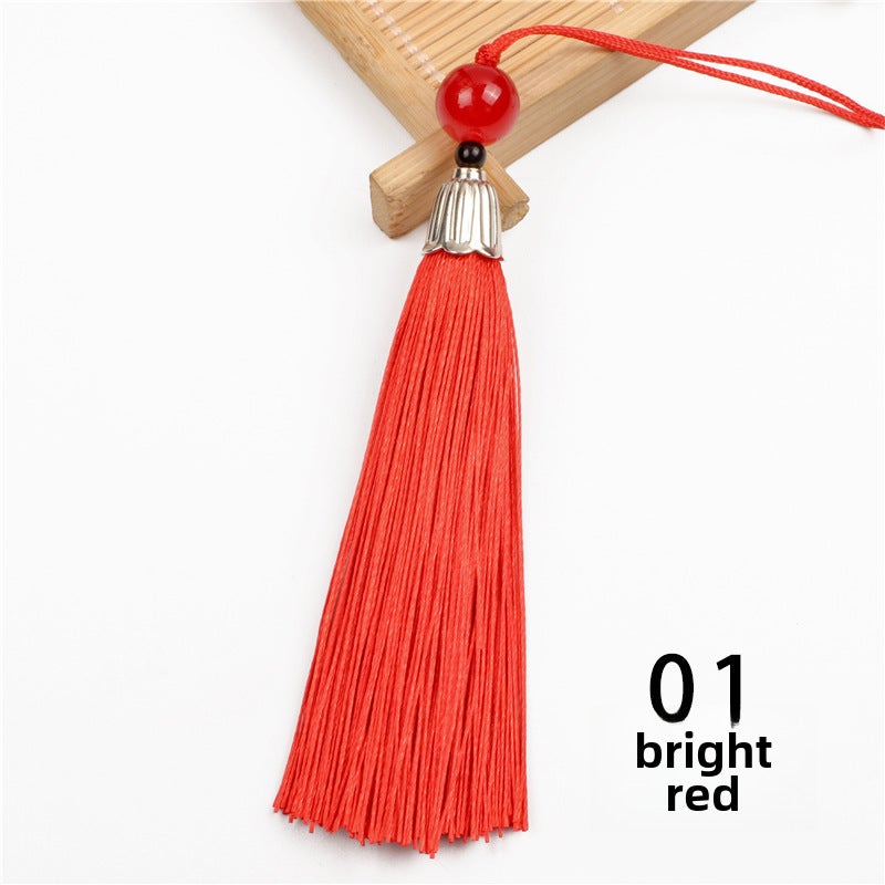 Generic Metal Cap Tassel Feng Shui Charm Pendant red