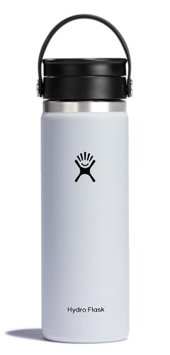 Hydro Flask Wide Mouth Bottle with Flex Sip Lid Insulated Water Bottle Travel Cup Coffee Mug White 20 oz - Image 1