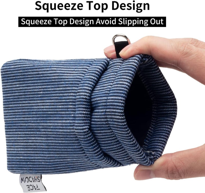 Face Shadow Double Glasses Case Soft Eyeglass Case For Women Men Squeeze Top Sunglasses Case With Cleaning Cloth - Image 2