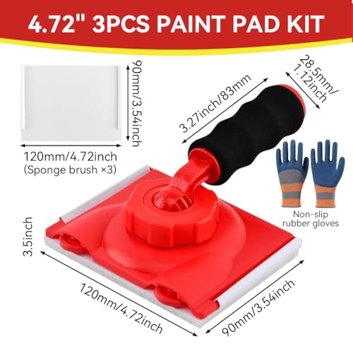 Serplex® Paint Edge Trimmer Plus with Two Replace Pads & Work Gloves, Corner Walls & Ceilings Pad Painter, Edge Painting Tool Corner Trimmer, Paint Applicator for Wall Painting, Wall & Ceiling Trim - Image 2