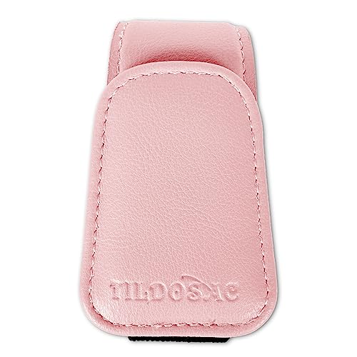TILDOSAC Sunglasses Holder for Car Visor, Leather Magnetic Sunglass Holder for Car with Clip, Pink - Image 2