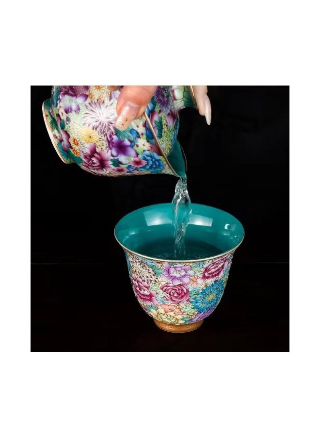 1-Set Chinese Old Porcelain Blue and White Bowl Tea Set,Chinese Tea Bowl with Cover and Cup,Chinese Traditional Handicraft Ceramic Tea Set  - Image 3