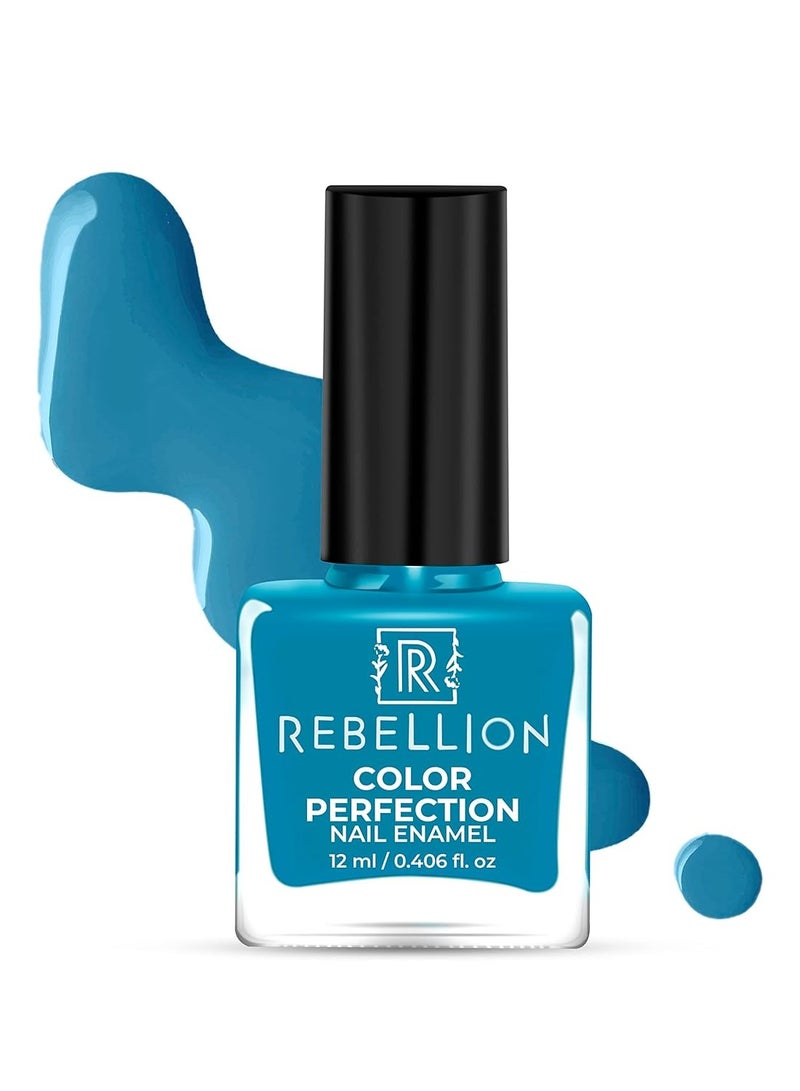 Rebellion Color Perfection Nail Enamel 12ml Cyan blue Temptress RG24 - Image 1