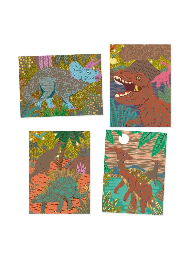 DJECO Dinosaurs Reigned Scratch Cards
