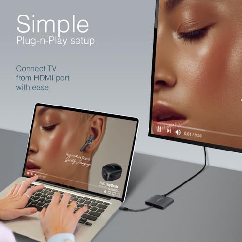 FINGERS Topnotch 3-in-1 Type-C USB Hub (1 x USB 3.0 + 1 x HD Interface + 1 x USB Type-C (PD Charging) | Super Quick Data Transfer up to 5 Gbps) - Slate Grey - Image 4