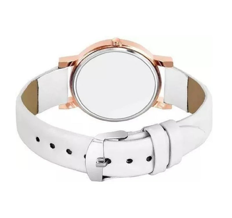 OBLETTER Elegant Rose Gold Analog Watch for Women & Girls - Stylish Floral Dial with Premium Leather Strap, Casual & Ladies Timepiece (Pack of 1) - Image 5