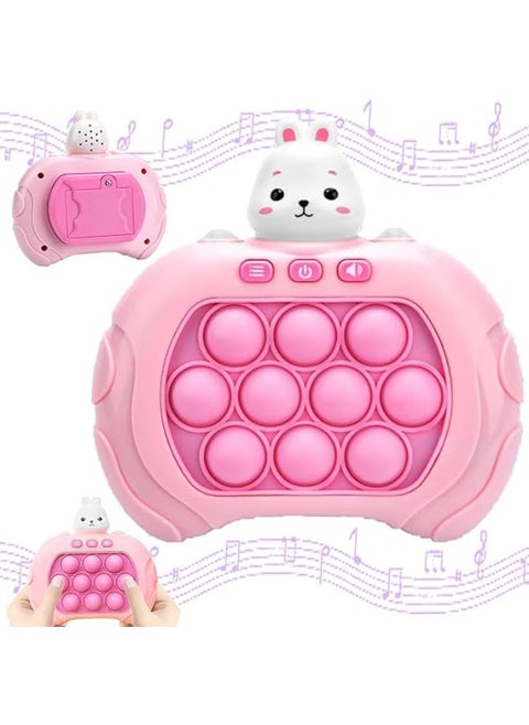 Puzzle Pop Interactive Games, Pop It Electronic, Push Pop Bubble Fidget Toy, Push Bubbles Game Console, Pop Game Machine, Decompression Puzzle Game Machine(Rabbit-Pink)