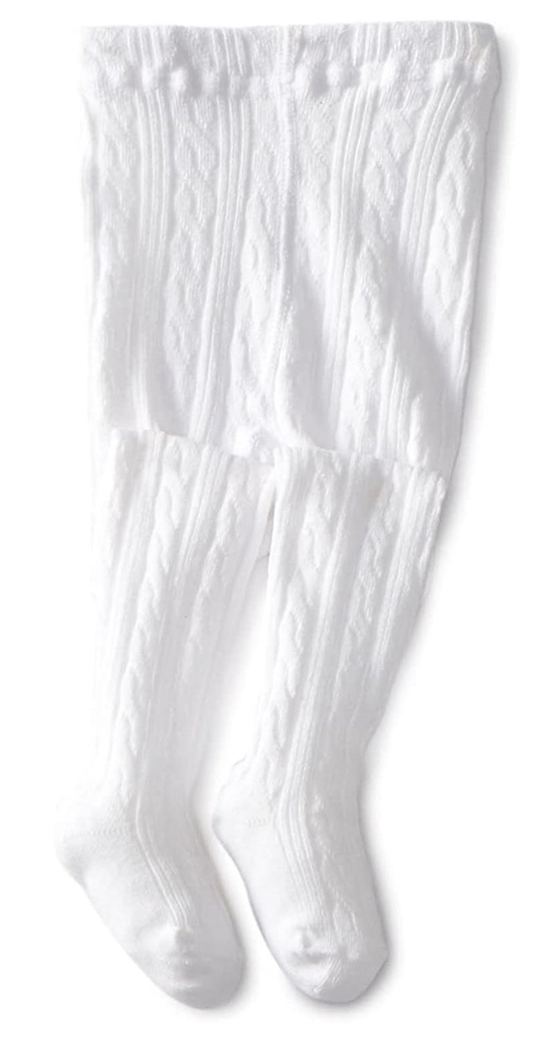 Jefferies Socks Baby Girls' Cable Tight 1 Pack, White, 6-18 Months - Image 5