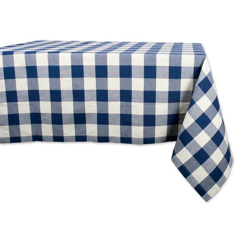 DII DII Buffalo Check Collection  Classic Farmhouse Tablecloth  Tablecloth  60x120  Navy & Cream  - Image 1
