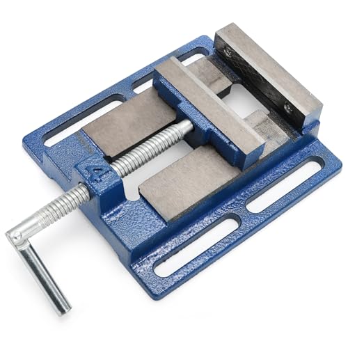 Nagpew Drill Press Vise, 4 Inch Jaw Opening Machinist Vise, Heavy Duty 45 Steel Low Profile Vise Bench Clamp for Drilling, Crafting, Modeling, Milling, Woodworking, Machinery - Image 1