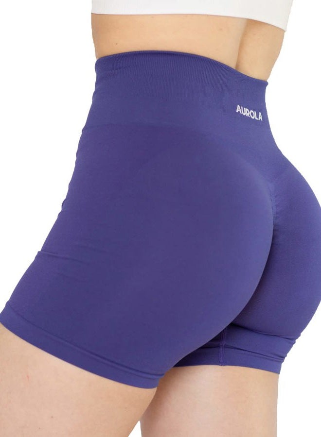 AUROLA Workout Shorts for Women Seamless Scrunch Short Gym Yoga Intensify Running Sport Active Exercise Fitness Shorts, Very Peri, S - Image 2