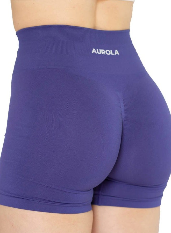 AUROLA Workout Shorts for Women Seamless Scrunch Short Gym Yoga Intensify Running Sport Active Exercise Fitness Shorts, Very Peri, S - Image 1