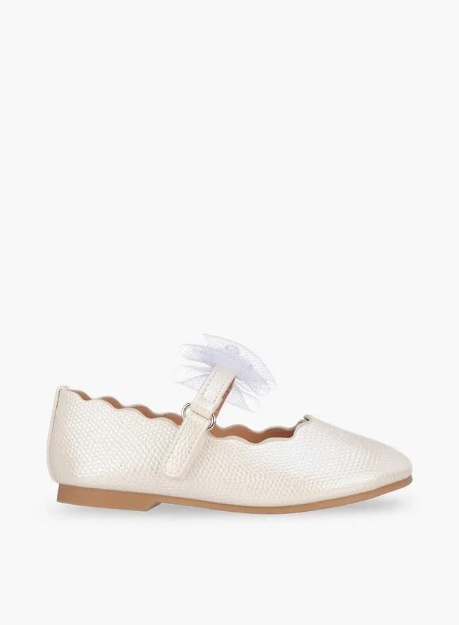 جونيورز Girls Hook & Loop Ballerina Shoes