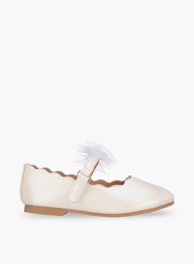JUNIORS Girls Hook & Loop Ballerina Shoes - Image 1