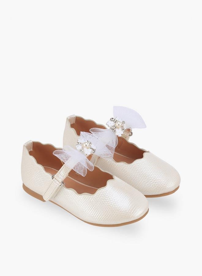 JUNIORS Girls Hook & Loop Ballerina Shoes - Image 3