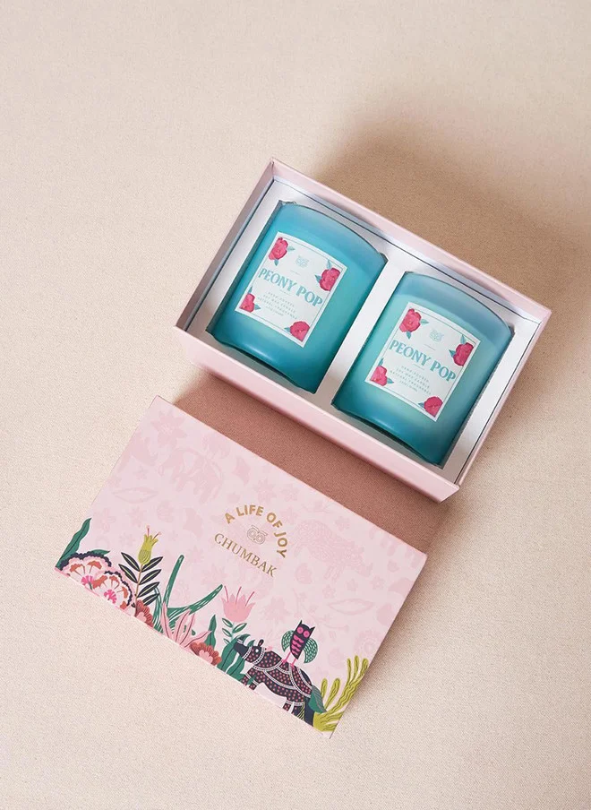 Chumbak  Peony Pop Candles Gift Set of 2 | Palace Memoirs  | Best Price UAE