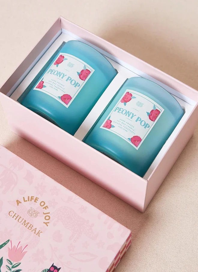Chumbak  Peony Pop Candles Gift Set of 2 | Palace Memoirs  | Best Price UAE