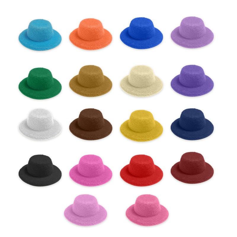 NIIIYTYB 18 Colors Doll Hat Craft Set Mini Tiny Hats for Dolls Formal Small Little Miniature Hats for DIY Crafting Hair Accessories and Decorations for Crafts and Doll Accessories 16IN41cm - Image 3