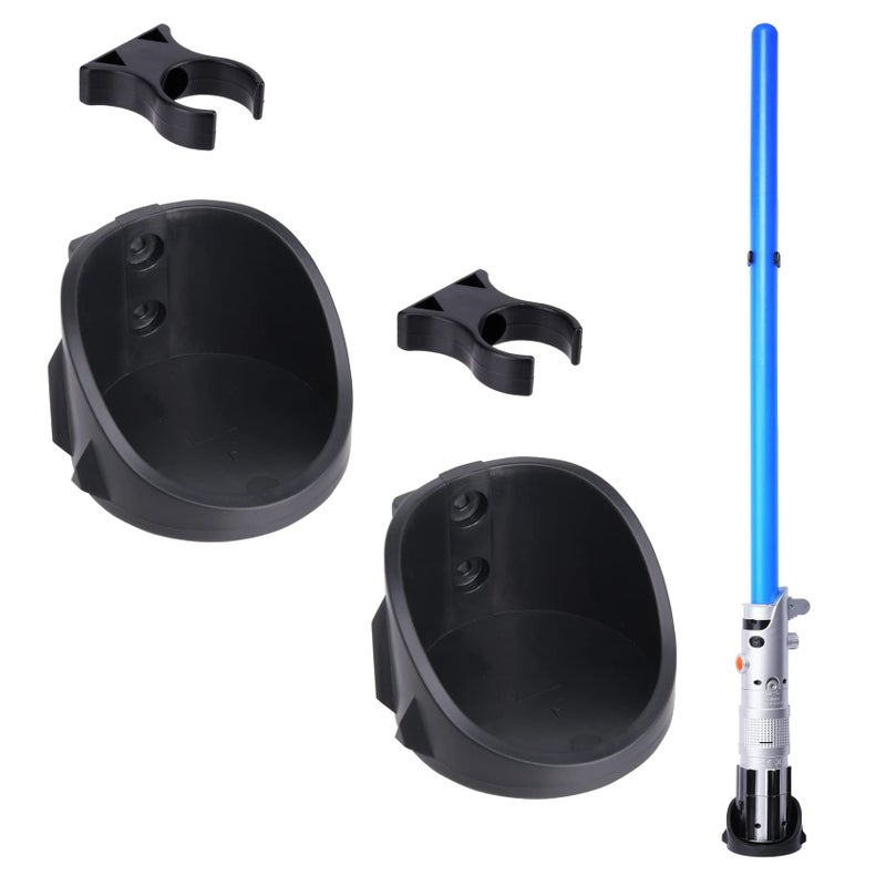 LEKUSHA LEKUSHA Vertical Lightsaber Holder Wall Mount Display Light Saber Rack Hook Stand Compatible for Any Lightsabers Black Pack of 2