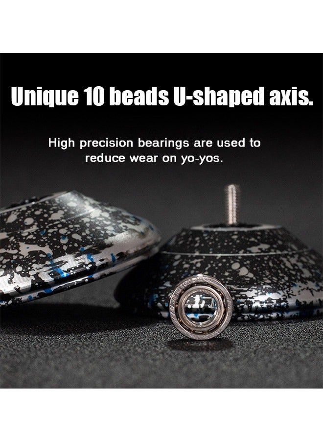 High Precision Bearing Professional Unresponsive Aluminum Metal Yo Yo Ball, Stable U Type KK Bearing Competition Special Purpose Advanced Yo Yo, Children's Educational Toys (Black)  - Image 3