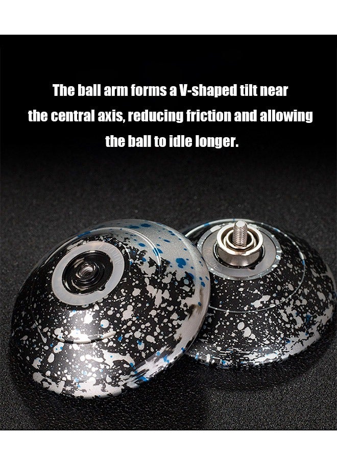 High Precision Bearing Professional Unresponsive Aluminum Metal Yo Yo Ball, Stable U Type KK Bearing Competition Special Purpose Advanced Yo Yo, Children's Educational Toys (Black)  - Image 4