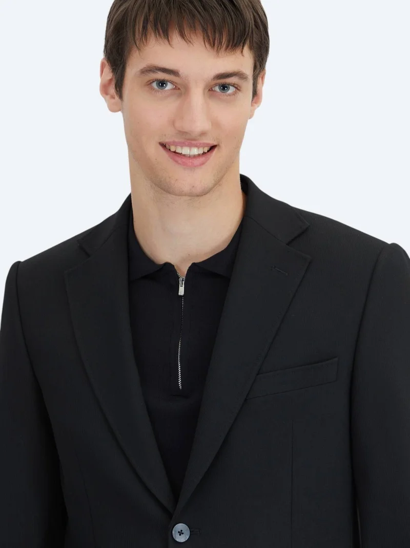 Kip Black Striped Modern Fit Suit