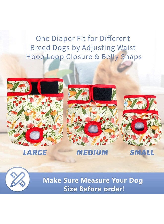 Leekalos Leekalos Reusable Washable Dog Diapers Female (3 Pack) - Highly Absorbent Doggie Diapers - Size Adjustable Puppy Diapers for Dog Period Panties (Small, Flora) - Image 5