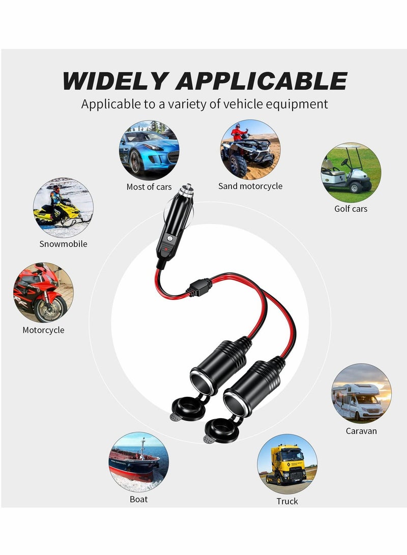 SYOSI 1-to-2 Car Lighter Splitter Adapter 2 Way Lighter Extension Cord - Image 3