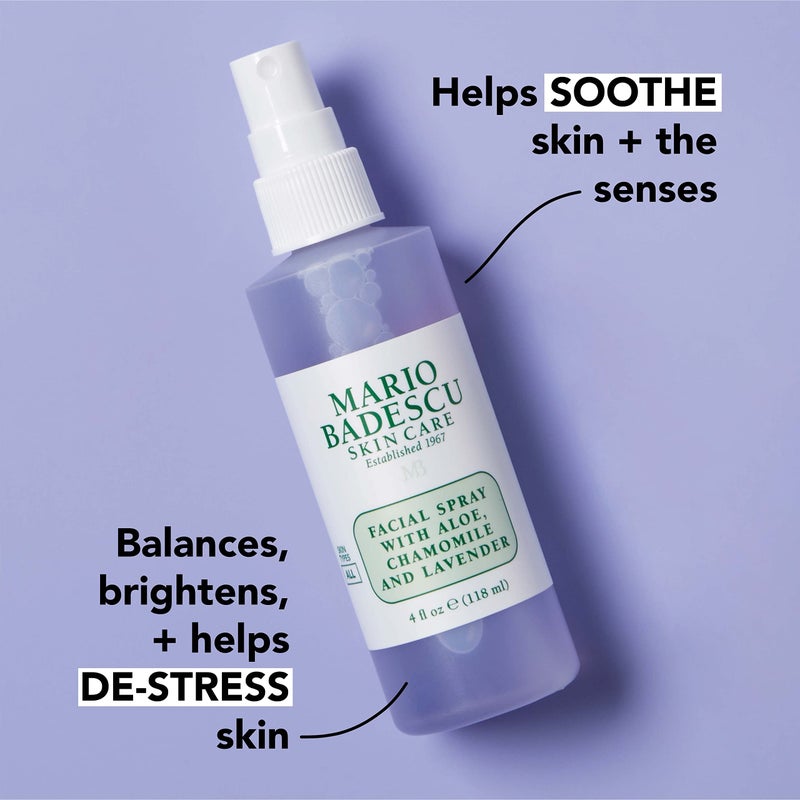 Mario Badescu Facial Spray with Aloe, Chamomile and Lavender for All Skin Types | Face Mist that Hydrates and Restores Balance & Brightness | 4 FL OZ - Image 3