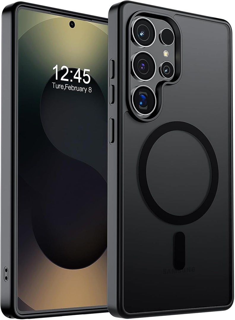 Case Up Case for Samsung Galaxy S25 Ultra Compatible with MagSafe & Military-Grade Protection, Magnetic Translucent Matte Shockproof Cover for Galaxy S25 Ultra Black - Image 1