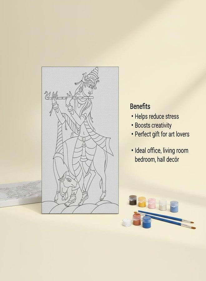 HOBBY INDIA Canvas Painting Board Kit for Kids & Adults | DIY Art & Craft Gift for Boys & Girls | Pre-Designed Indian Handmade Art | Home, Bedroom, Living Room & Office Décor (12 x 9 Inch) (S.K.F) - Image 5