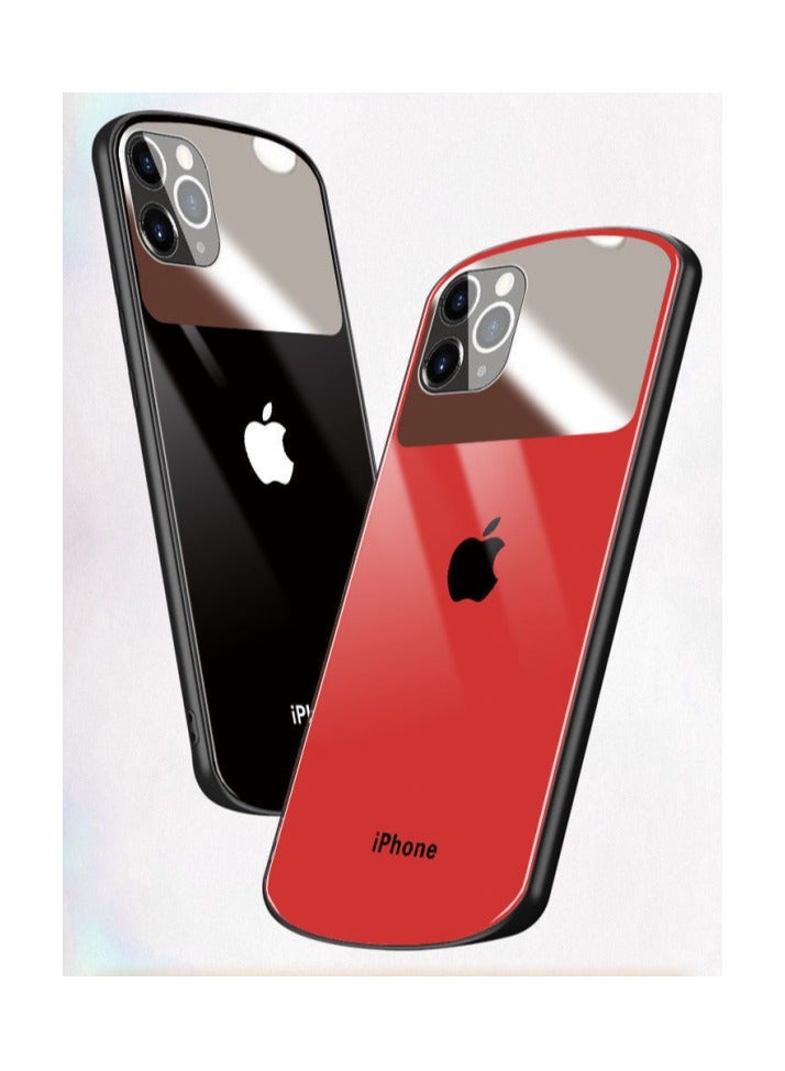 Kannzz Glass Phone Case for iPhone, Makeup Mirror Back Cover with Screen Guard - White - Image 2