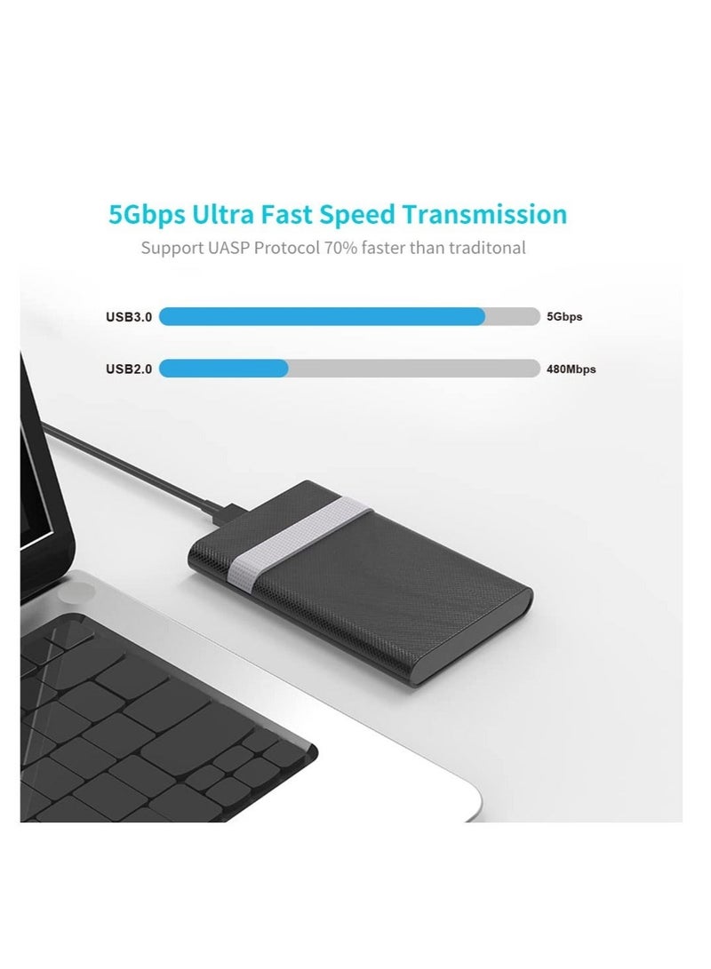 , 2.5 Inch External Hard Drive Enclosure, USB 3.0 to SATA 7-9.5mm HDD SSD, External Hard Drive Disk Case, UASP Supported, Protable for Laptop - Image 4