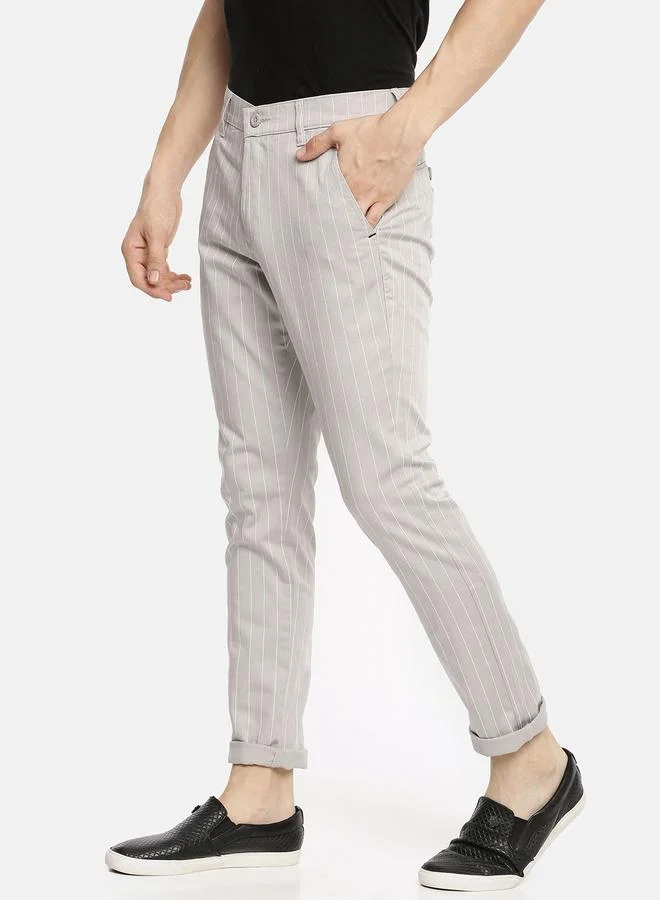 شركة المرآب الهندية بنطال تشينو مخطط بقصة ضيقة