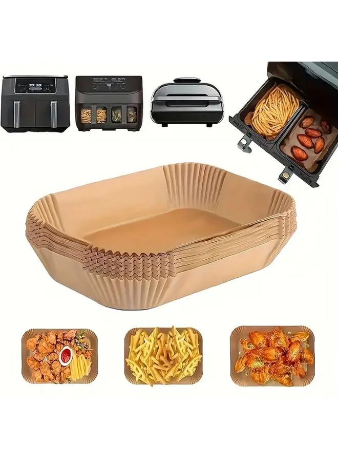Disposable Non Stick Air Fryer Liners Rectangle 100pcs Oil Waterproof Easy Clean Food Safe - Image 1