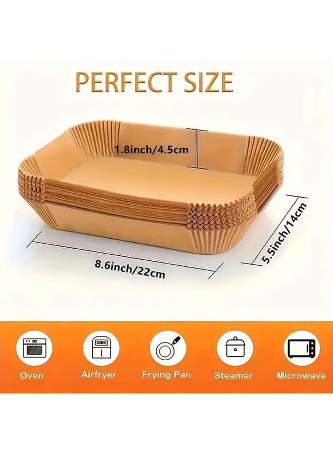 Disposable Non Stick Air Fryer Liners Rectangle 100pcs Oil Waterproof Easy Clean Food Safe - Image 2