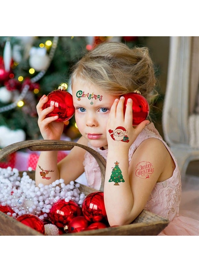 FATHER.SON 100 Pieces Christmas Temporary Tattoos for Kids, 20 Sheets Stocking Stuffers Santa Claus Christmas Tree Snowman Waterproof Tattoos Stickers for Christmas Holiday Birthday Party Decorations - Image 2