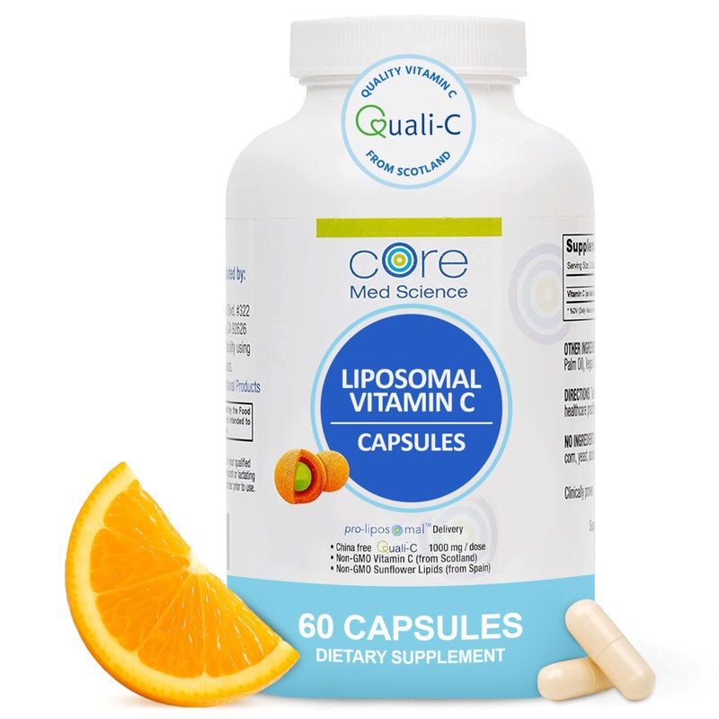 Core Med Science Liposomal Vitamin C 1000mg 180 Capsules NonGMO Natural Liposomal Vitamin C Supplement That Promotes Healthy Skin Immune System Booster for Adults Supports Collagen Formation