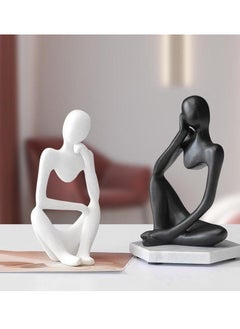 Generic Collectible Abstract Concrete Thinking Person Sculpture Art Figurine for Desk, Bookshelf, Home Decoration, Set of 3  - Image 2