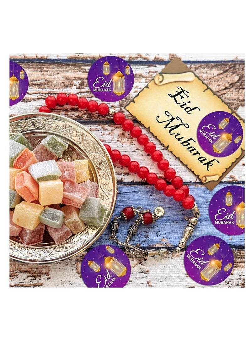 OASIS-TH 500Pcs Ramadan Kareem Adhensive Stickers Eid Mubarak Perforated Roll Sticker Gift Tag  - Image 4