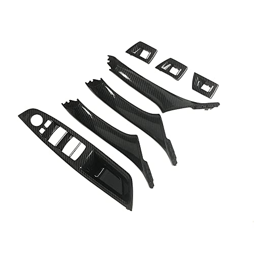 CHUANGHUI Car Door Handle Cover for BMW 5 Series F10 2011-2016 Interior Door Handles Replace Trim Cover 520i 528i 530i 535d 535i 550i (Carbon Fiber Color) - Image 1