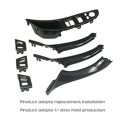 CHUANGHUI Car Door Handle Cover for BMW 5 Series F10 2011-2016 Interior Door Handles Replace Trim Cover 520i 528i 530i 535d 535i 550i (Carbon Fiber Color) - Image 2