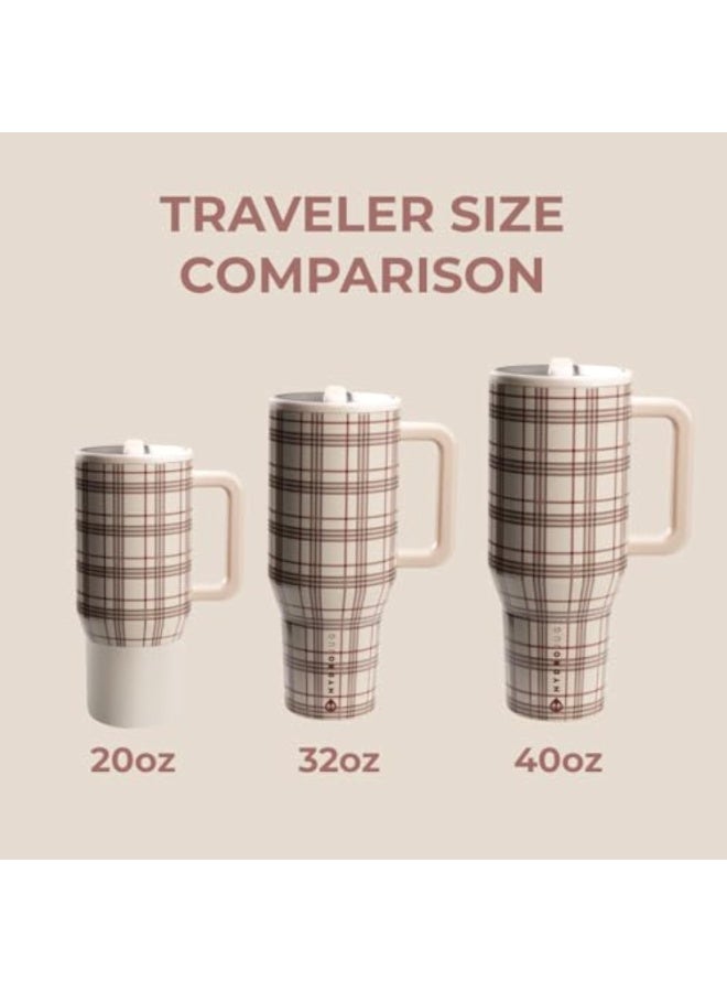 إبريق مائي Hydrojug Traveler - زجاجة ماء 40 أونصة مع مقبض وقش قش - يناسبها في حامل الكأس ، وتسرب مقاومة للبهلوان المعزول المقاوم للصدأ والقاعدة المطاطية - هدايا للنساء و ME - Image 4